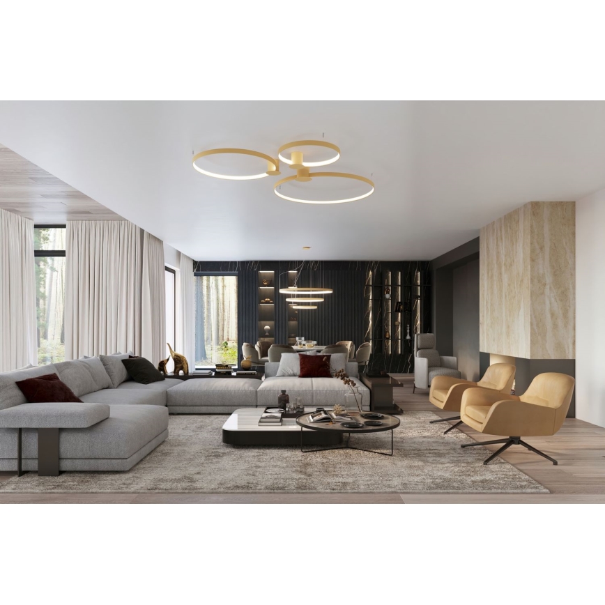 Thoro TH.224 - LED loftlampe RIO LED/50W/230V CRI 90 3000K diameter 78 cm guldfarvet