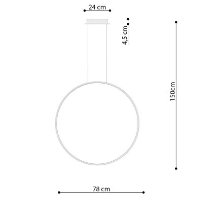 Thoro TH.249 - LED pendel RIO LED/50W/230V CRI90 4000K diameter 78 cm krom