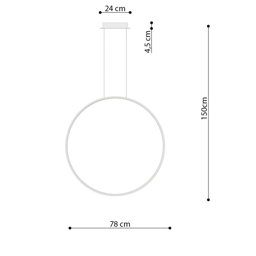 Thoro TH.249 - LED pendel RIO LED/50W/230V CRI 90 4000K diameter 78 cm skinnende krom