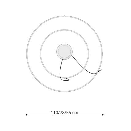 Thoro TH.268 - LED loftlampe på wire RIO LED/80W/230V CRI 95 4000K guld