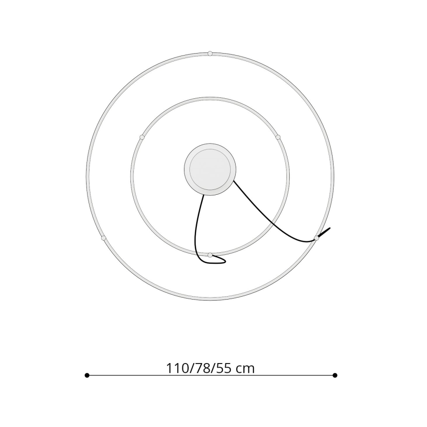 Thoro TH.268 - LED loftlampe på wire RIO LED/80W/230V CRI 95 4000K guld