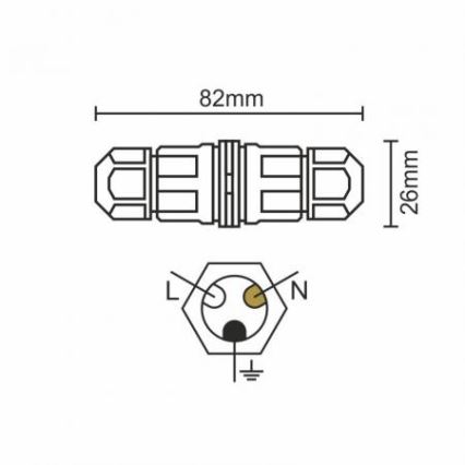 Tilslutningsstik C20A/WP/3x1,5/2