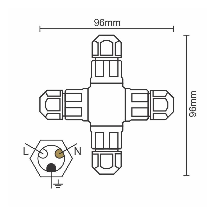Tilslutningsstik C20A/WP/3x1,5/4