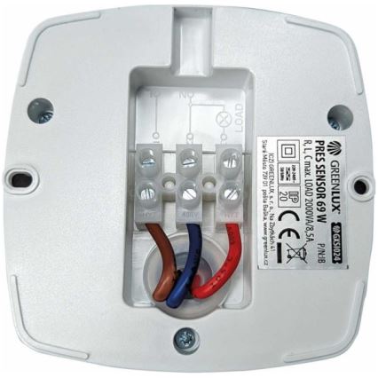 Tilstedeværelsessensor PRES SENSOR 2000W, hvid