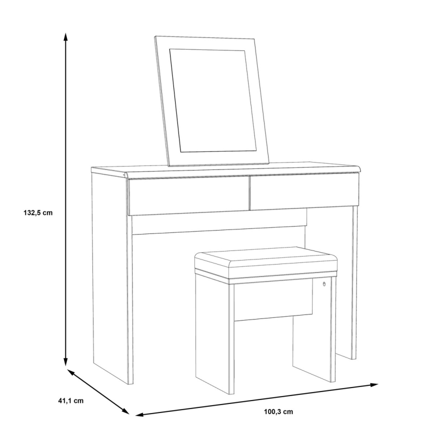 Toiletbord JUNO + skammel 45x29,6 cm brun/sort