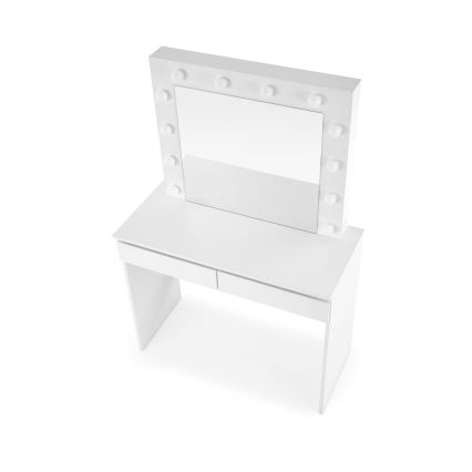 Toiletbord med LED-belysning HOLLYWOOD 140x94 cm hvid