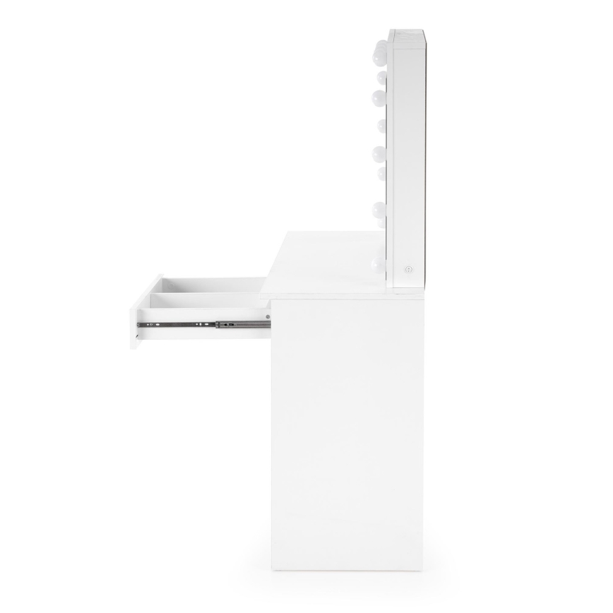 Toiletbord med LED-belysning HOLLYWOOD 140x94 cm hvid
