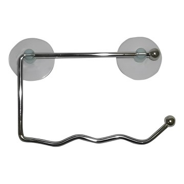 Toiletpapirholder med sugekopper, 10 x 17 cm, blank krom