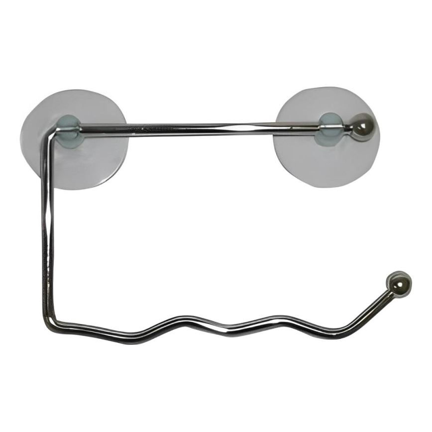 Toiletpapirholder med sugekopper, 10 x 17 cm, blank krom