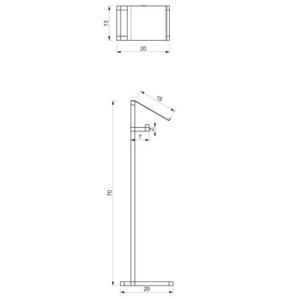 Toiletrulleholder 71x20 cm sort