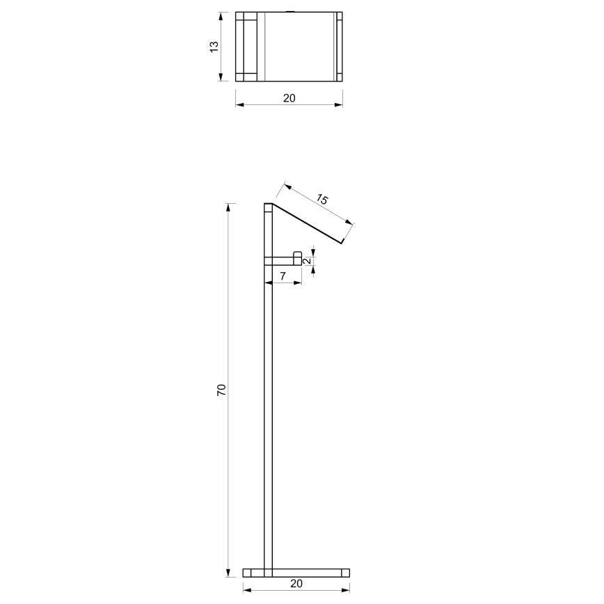 Toiletrulleholder 71x20 cm sort