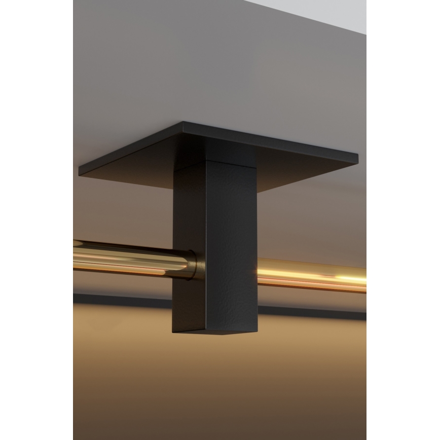Toiletrulleholder 8x16 cm metal sort/guldfarvet