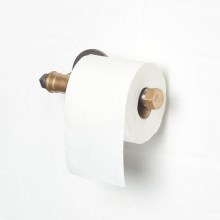 Toiletrulleholder BORURAF 8x22 cm sort/guldfarvet