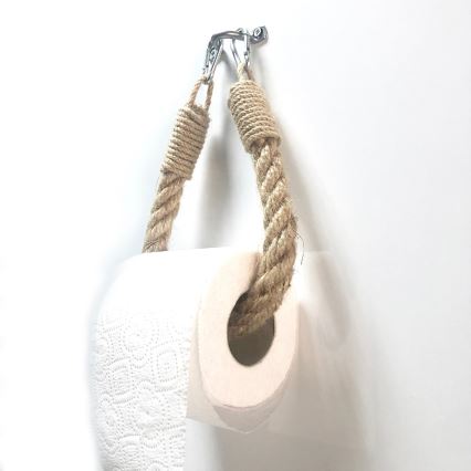 Toiletrulleholder i reb BORU 22x14 cm brun