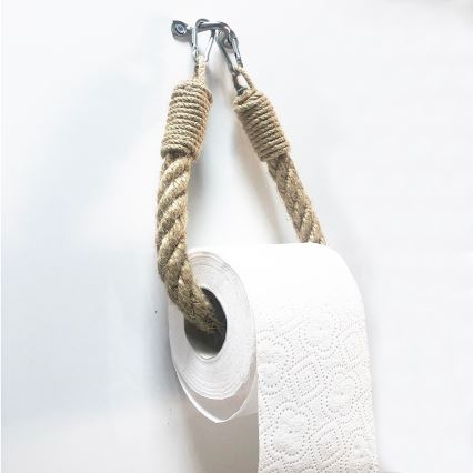 Toiletrulleholder i reb BORU 22x14 cm brun