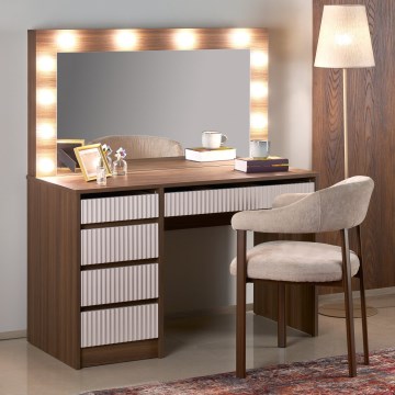 Toilettbord AMORIO 120x55 cm kashmir/dekor valnød