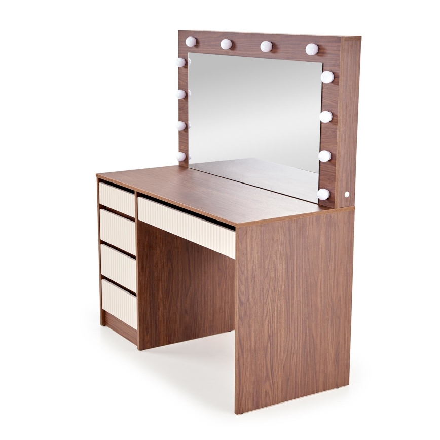 Toilettbord AMORIO 120x55 cm kashmir/dekor valnød
