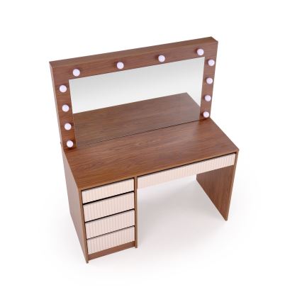 Toilettbord AMORIO 120x55 cm kashmir/dekor valnød
