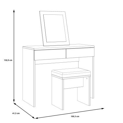 Toilettbord ERO + skammel brun/sort