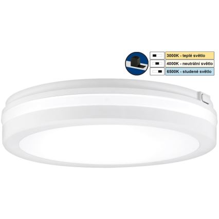 Top Belysning - LED badeværelseslampe COMET LED/15W/230V 3000/4000/6500K IP54 diameter 20 cm hvid