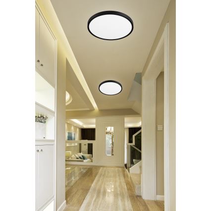 Top Belysning - LED loftlampe REVIT LED/24W/230V 3000/4000/6500K diameter 30 cm sort