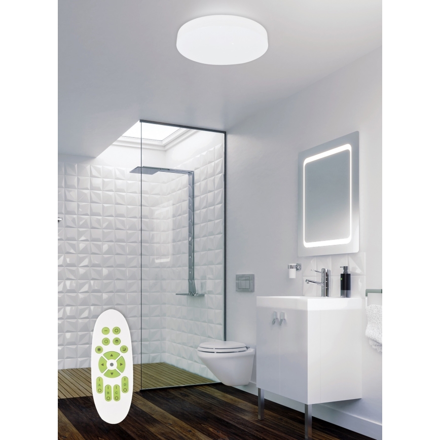 Top Belysning - LED loftlampe til badeværelse dæmpbar TWISTER LED/51W/230V IP44 + fjernbetjening