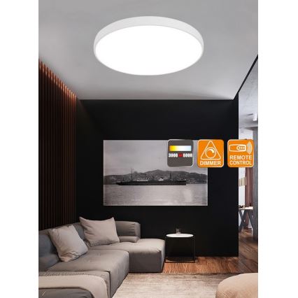 Top Belysning Metal 60B + fjernbetjening - LED loftlampe dæmpbar med fjernbetjening METAL LED/60W/230V