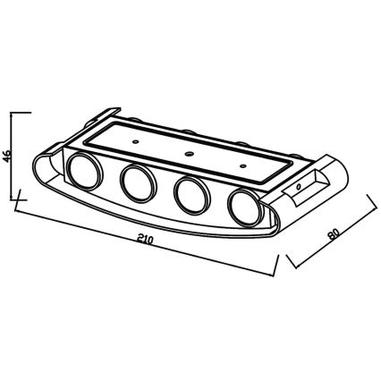 Top Belysning - Udendørs LED væglampe LED/8W/230V IP44 4000K sort