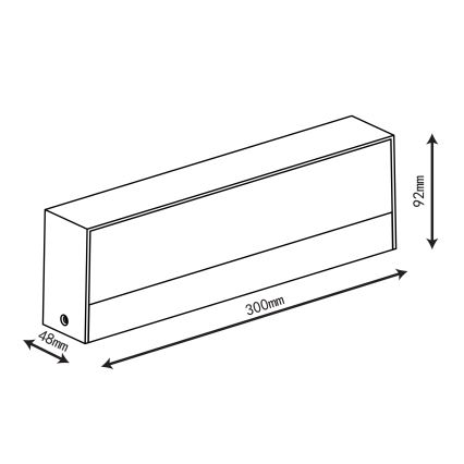 Top Light - LED udendørs væglampe IMOLA LED/16W/230V 3000/4000/6000K IP54 30 cm sort
