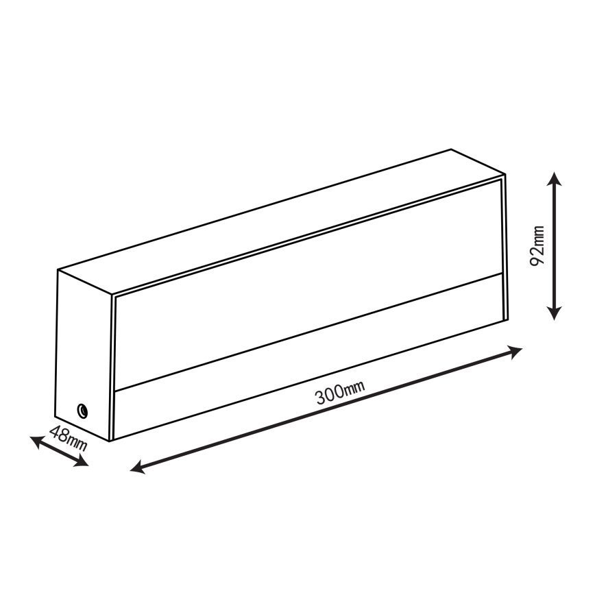 Top Light - LED udendørs væglampe IMOLA LED/16W/230V 3000/4000/6000K IP54 30 cm sort