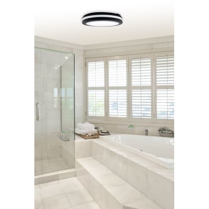 Top Light - LED badeværelsesloftlampe COMET LED/40W/230V 3000/4000/6500K IP54 sort Ø 40 cm