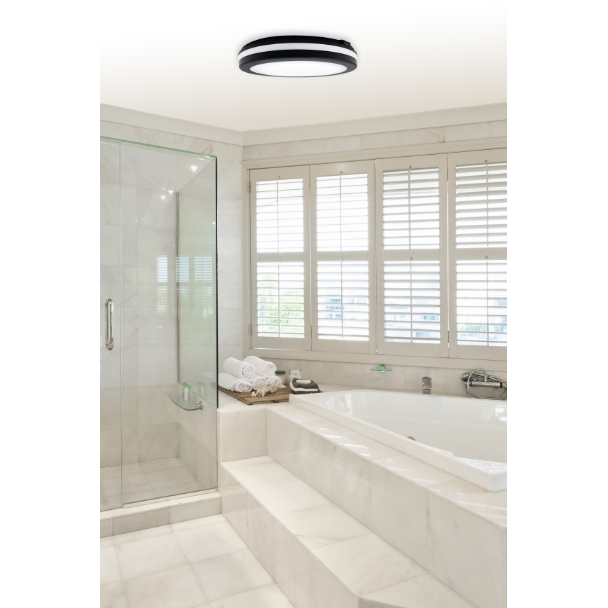 Top Light - LED badeværelsesloftlampe COMET LED/40W/230V 3000/4000/6500K IP54 sort Ø 40 cm