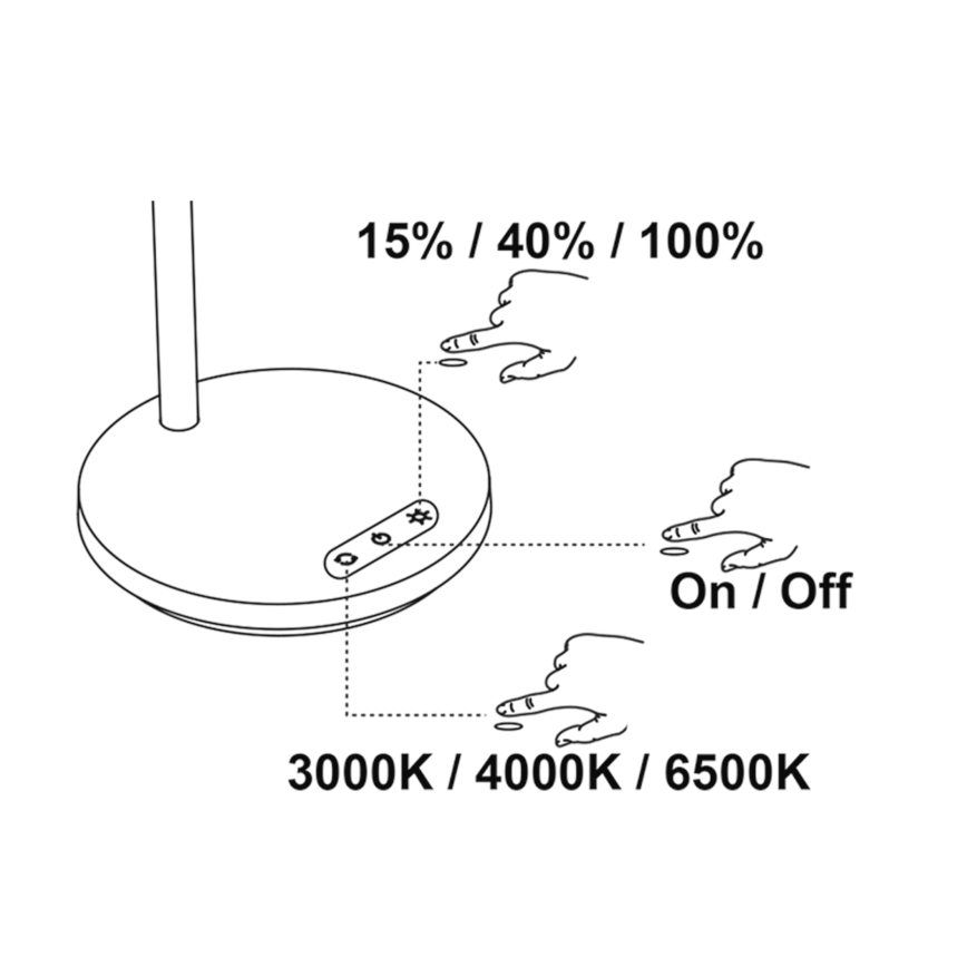 Top Light - LED Dæmpbar Berøringsbordlampe BELLA LED/4,8W/5V 3000/4000/6500K hvid