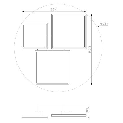 Top Light - LED loftlampe dæmpbar MERKUR LED/50W/230V 3000-6500K hvid + fjernbetjening