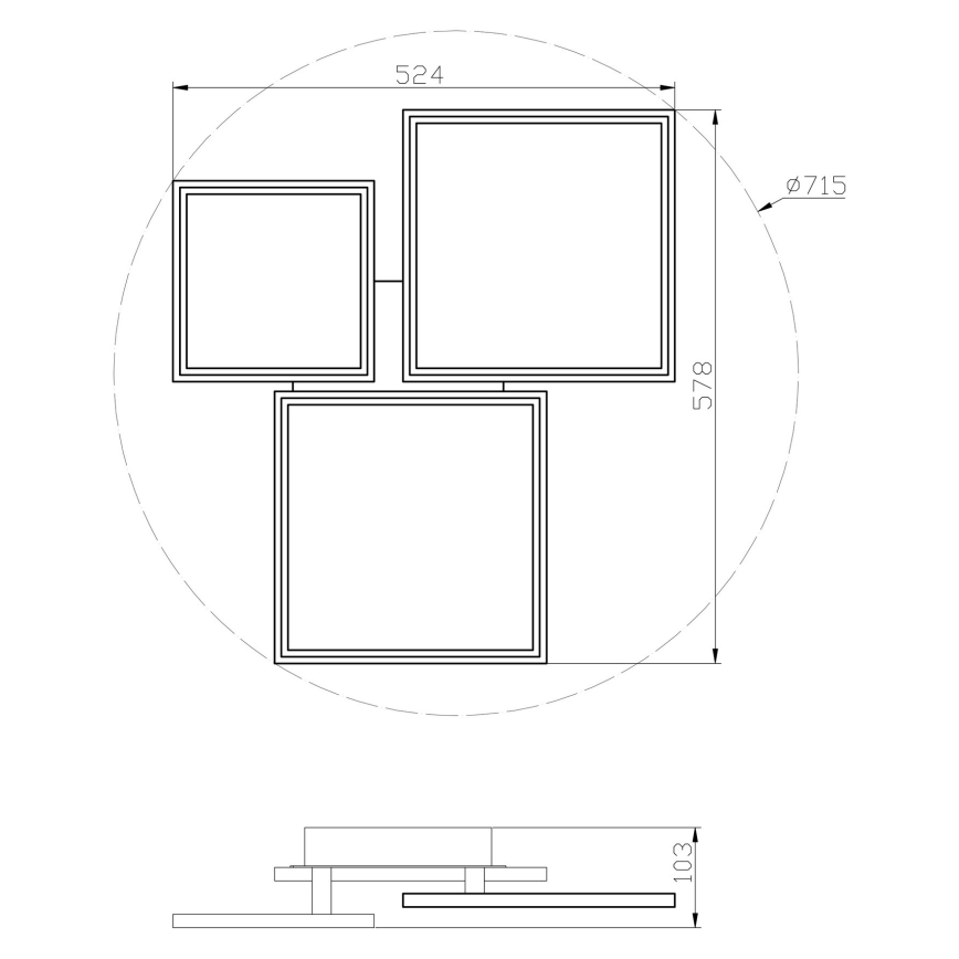 Top Light - LED loftlampe dæmpbar MERKUR LED/50W/230V 3000-6500K hvid + fjernbetjening
