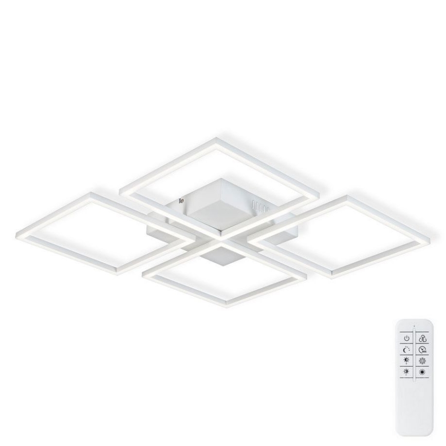 Top Light - LED loftlampe dæmpbar RIVIERA 4xLED/16,25W/230V kantet hvid + fjernbetjening