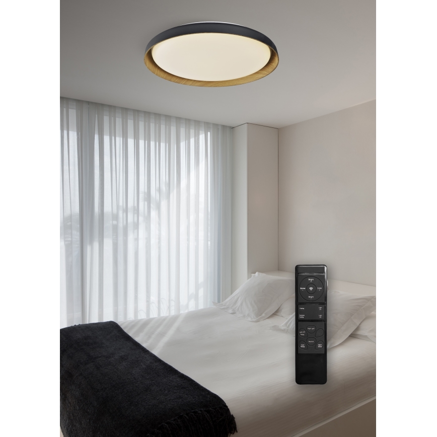 Top Light - LED loftlampe dæmpbar SATELLITE LED/36W/230V 3000-6500K diameter 43 cm sort/brun + fjernbetjening