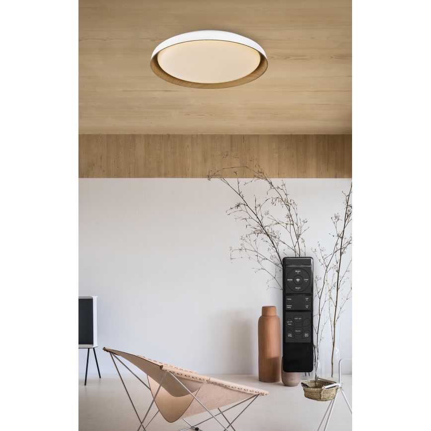 Top Light - LED loftlampe dæmpbar SATELLITE LED/48W/230V 3000-6500K diameter 53 cm hvid/brun + fjernbetjening