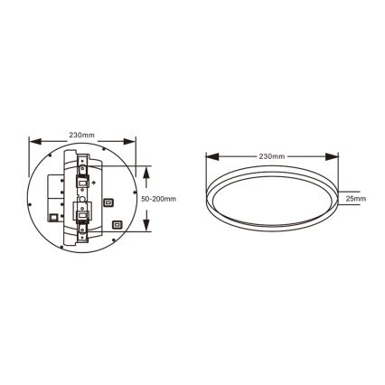 Top Light - LED-loftlampe med bevægelsessensor REVIT LED/9/12/18W/230V 3000/4000/6500K Ø 23 cm hvid