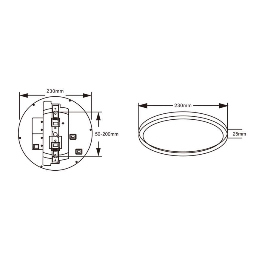 Top Light - LED-loftlampe med bevægelsessensor REVIT LED/9/12/18W/230V 3000/4000/6500K Ø 23 cm hvid