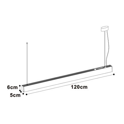 Top Light - LED loftlampe (overflademonteret/ophængt) HORIZON LED/40W/230V 3000/4000/6500K sort