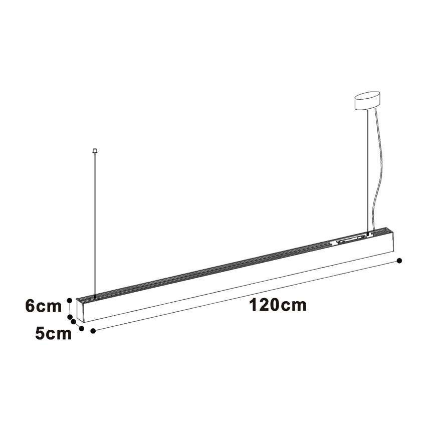 Top Light - LED loftlampe, overflademonteret/ophængt HORIZON LED/40W/230V 3000/4000/6500K hvid