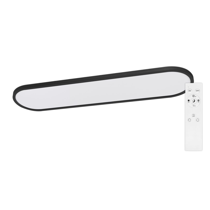 Top Light - LED dæmpbar loftlampe, overflademonteret/ophængt OVAL LED/36W/230V 3000-6500K sort + fjernbetjening