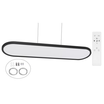 Top Light - LED dæmpbar loftlampe, overflademonteret/ophængt OVAL LED/36W/230V 3000-6500K sort + fjernbetjening