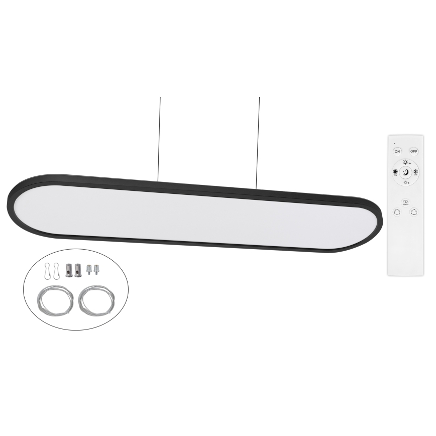 Top Light - LED dæmpbar loftlampe, overflademonteret/ophængt OVAL LED/36W/230V 3000-6500K sort + fjernbetjening