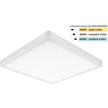 Top Light - LED loftlampe REVIT LED/24W/230V 3000/4000/6500K 30x30 cm hvid