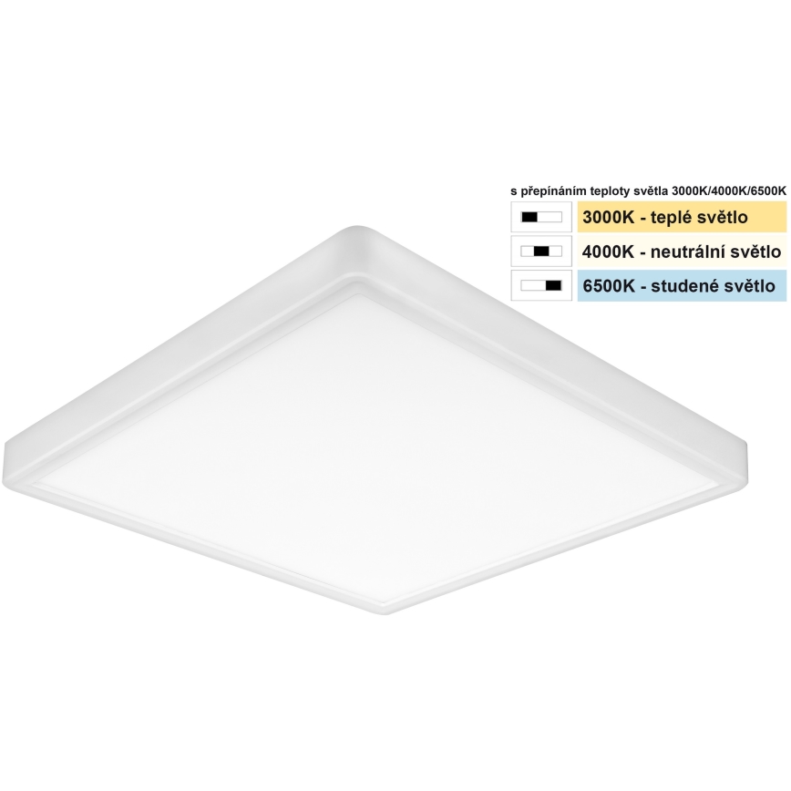 Top Light - LED loftlampe REVIT LED/24W/230V 3000/4000/6500K 30x30 cm hvid
