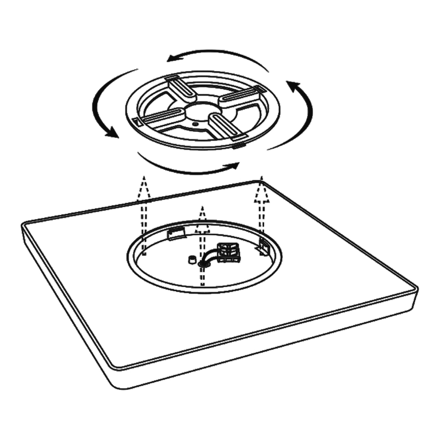 Top Light - LED loftlampe dæmpbar REVIT LED/50W/230V 3000-6500K 50x50 cm sort + fjernbetjening