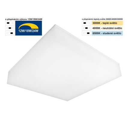 Top Light - LED Dæmpbar loft væglampe BOXTER LED/12/18/24W/230V IP54 3000/4000/6500K 28x28 cm