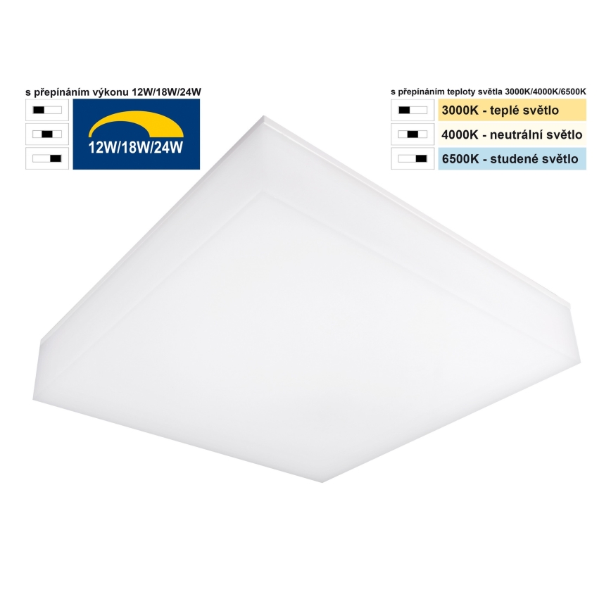 Top Light - LED Dæmpbar loft væglampe BOXTER LED/12/18/24W/230V IP54 3000/4000/6500K 28x28 cm